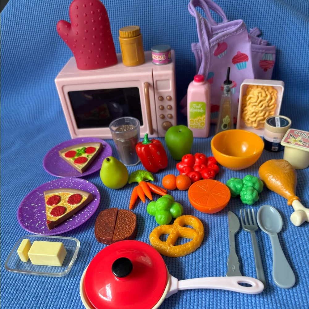 Our generation Doll food & accessory Pizza Microwave fruit butter vegetable lot
